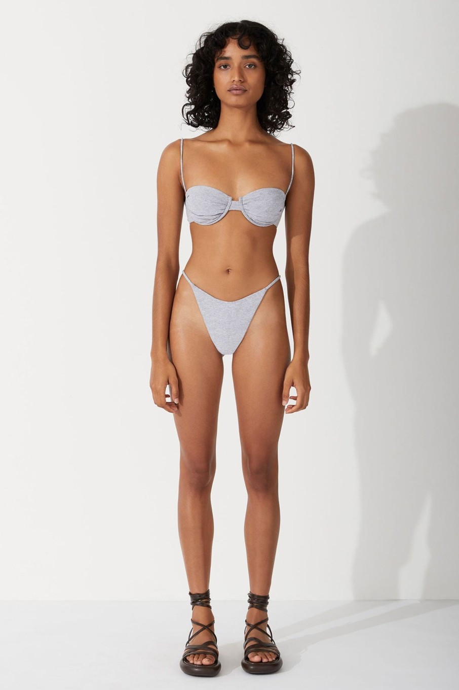 Swim Zulu & Zephyr | Grey Marle Curve Thong Brief