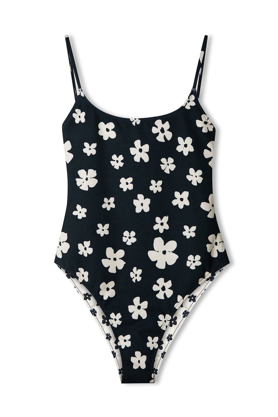 Swim Zulu & Zephyr | Black & Bone Flower Reversible One Piece