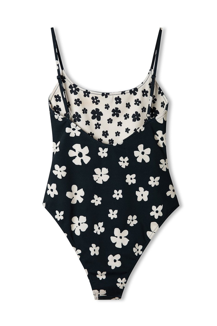 Swim Zulu & Zephyr | Black & Bone Flower Reversible One Piece