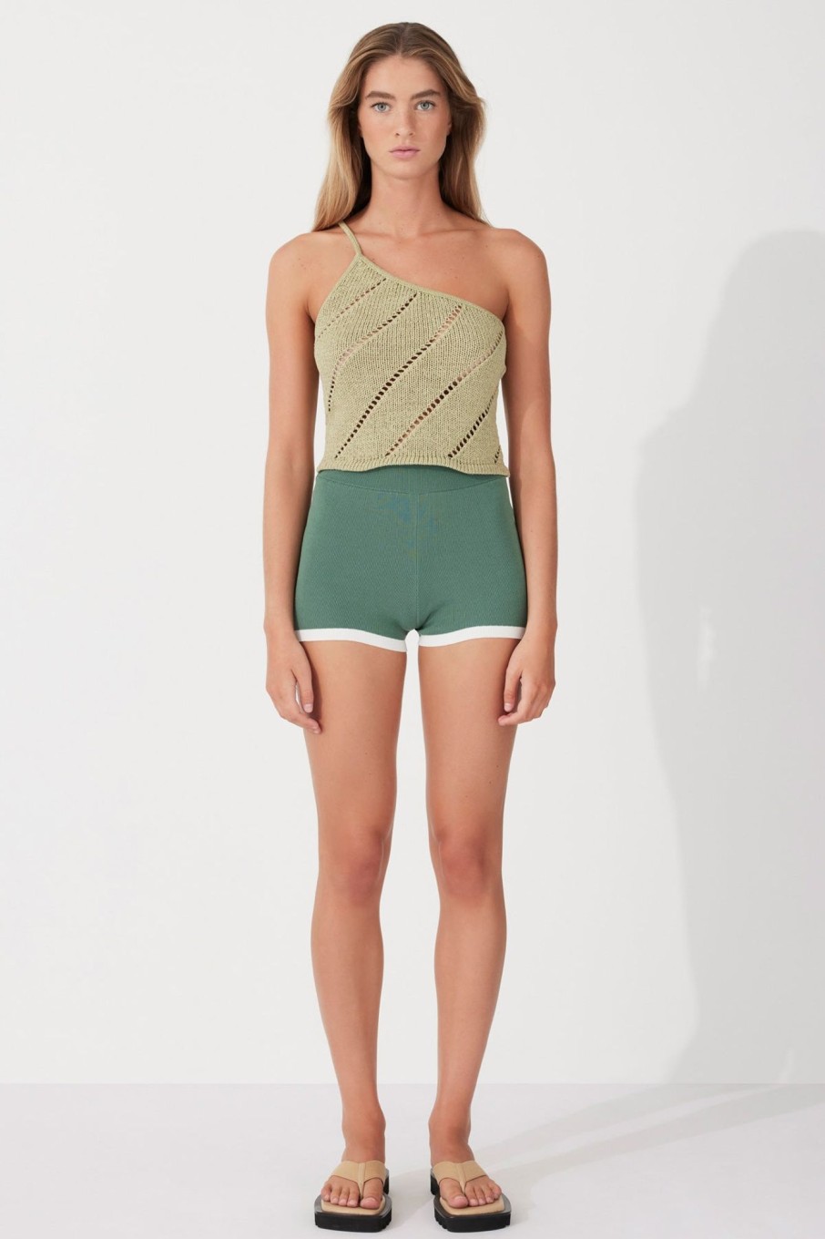 Apparel Zulu & Zephyr | Myrtle Contrast Organic Cotton Blend Knit Short