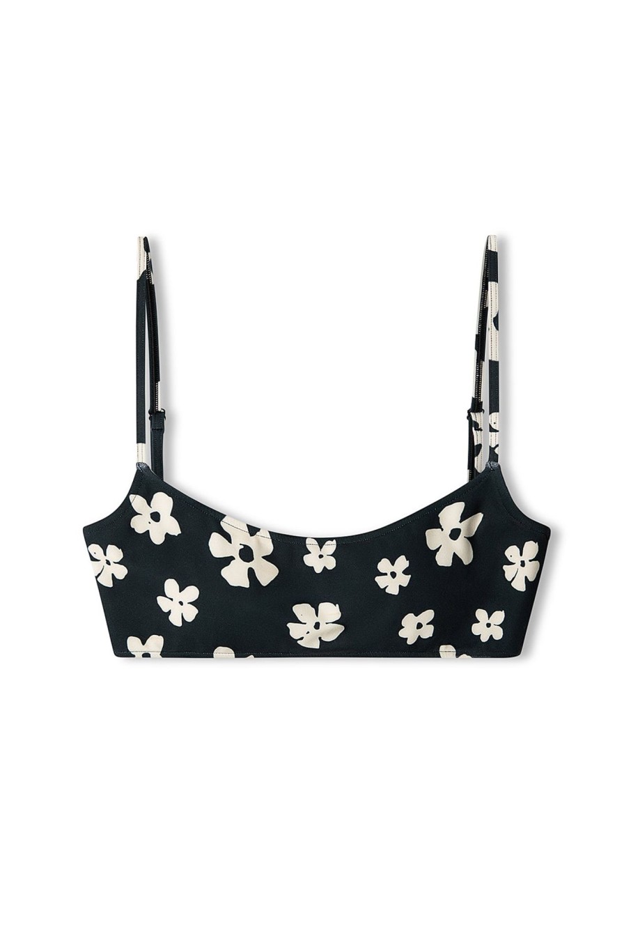 Swim Zulu & Zephyr | Black & Bone Flower Reversible Bralette