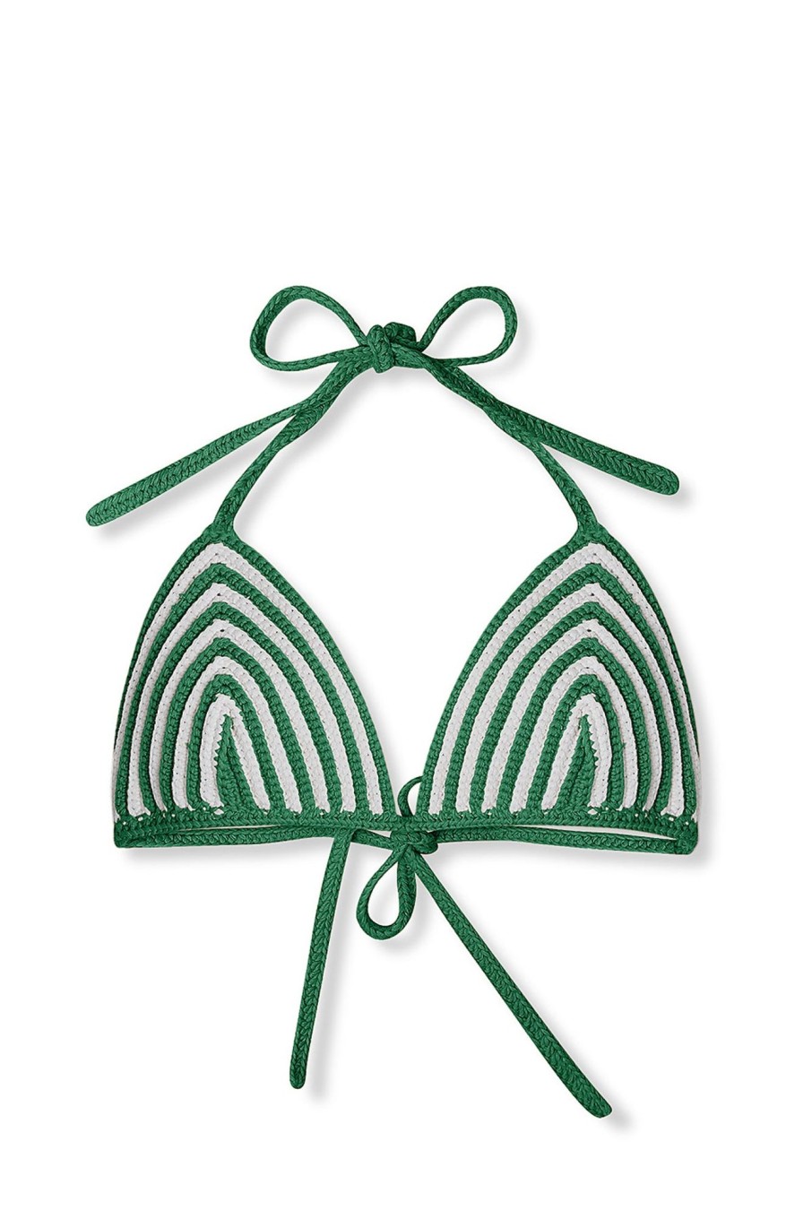 Apparel Zulu & Zephyr | Green Stripe Cotton Crochet Triangle