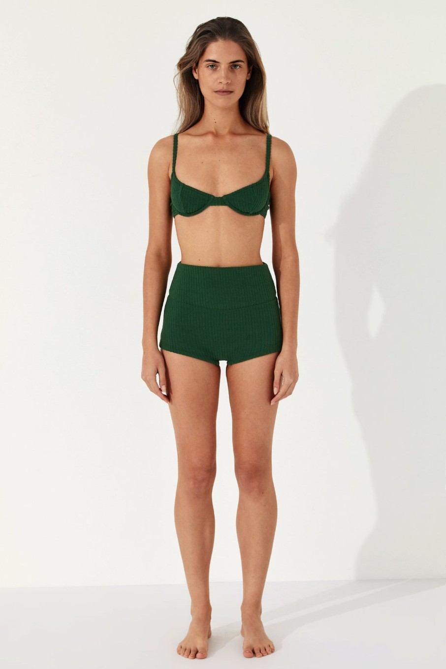 Swim Zulu & Zephyr | Pine Cord Towelling Balconette Bra Cup