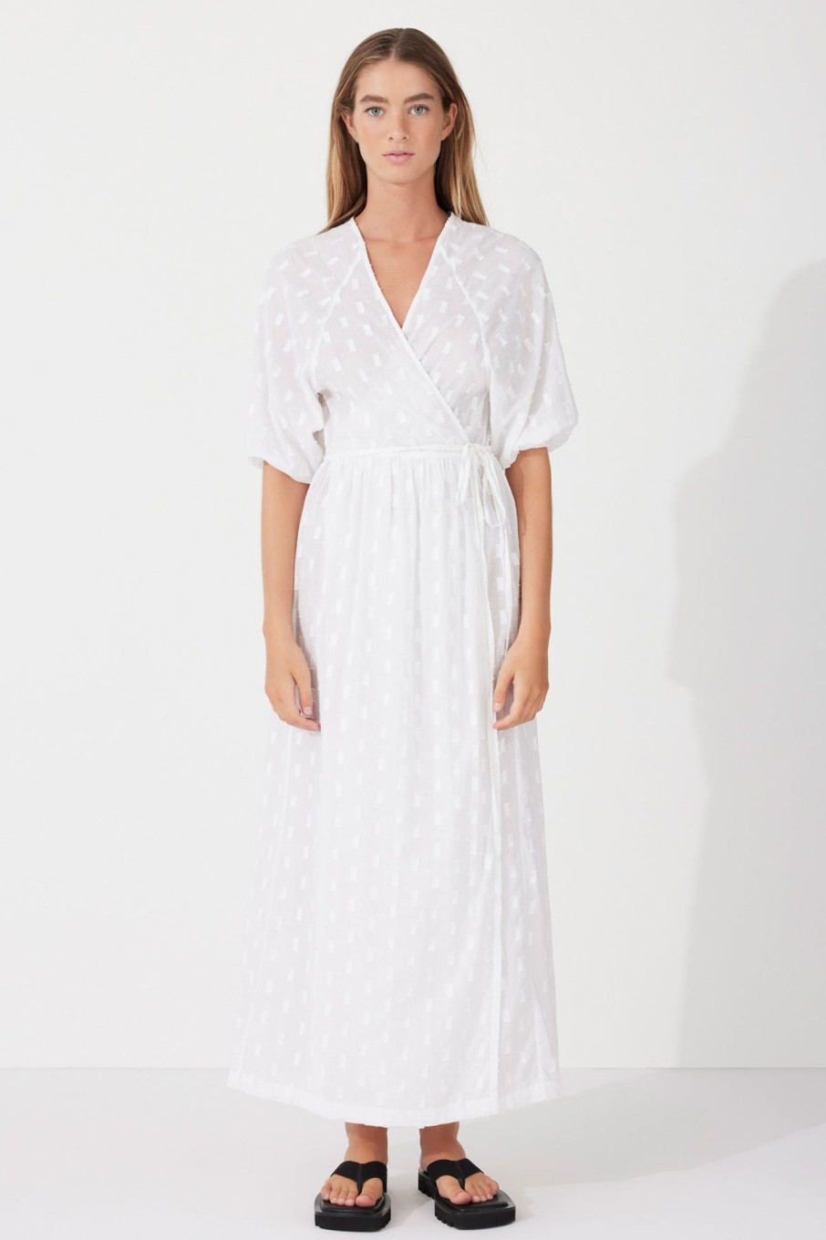 Apparel Zulu & Zephyr | Milk Textured Wrap Dress