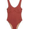 Swim Zulu & Zephyr | Signature Bralette One Piece - Earth Red