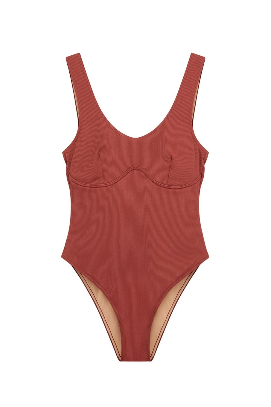 Swim Zulu & Zephyr | Signature Bralette One Piece - Earth Red