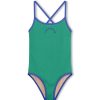 Swim Zulu & Zephyr | Mini Rib Logo One Piece - Emerald