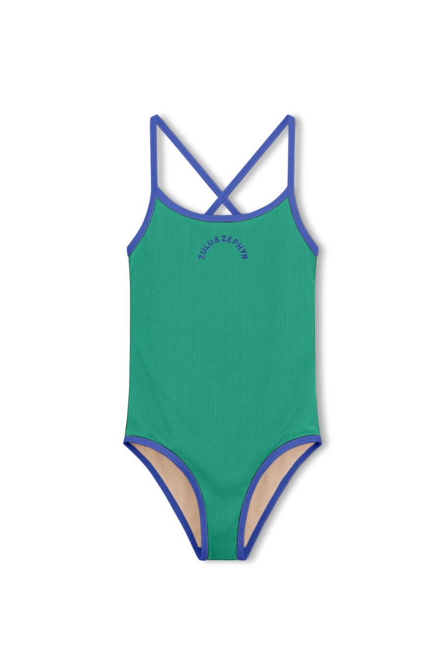 Swim Zulu & Zephyr | Mini Rib Logo One Piece - Emerald