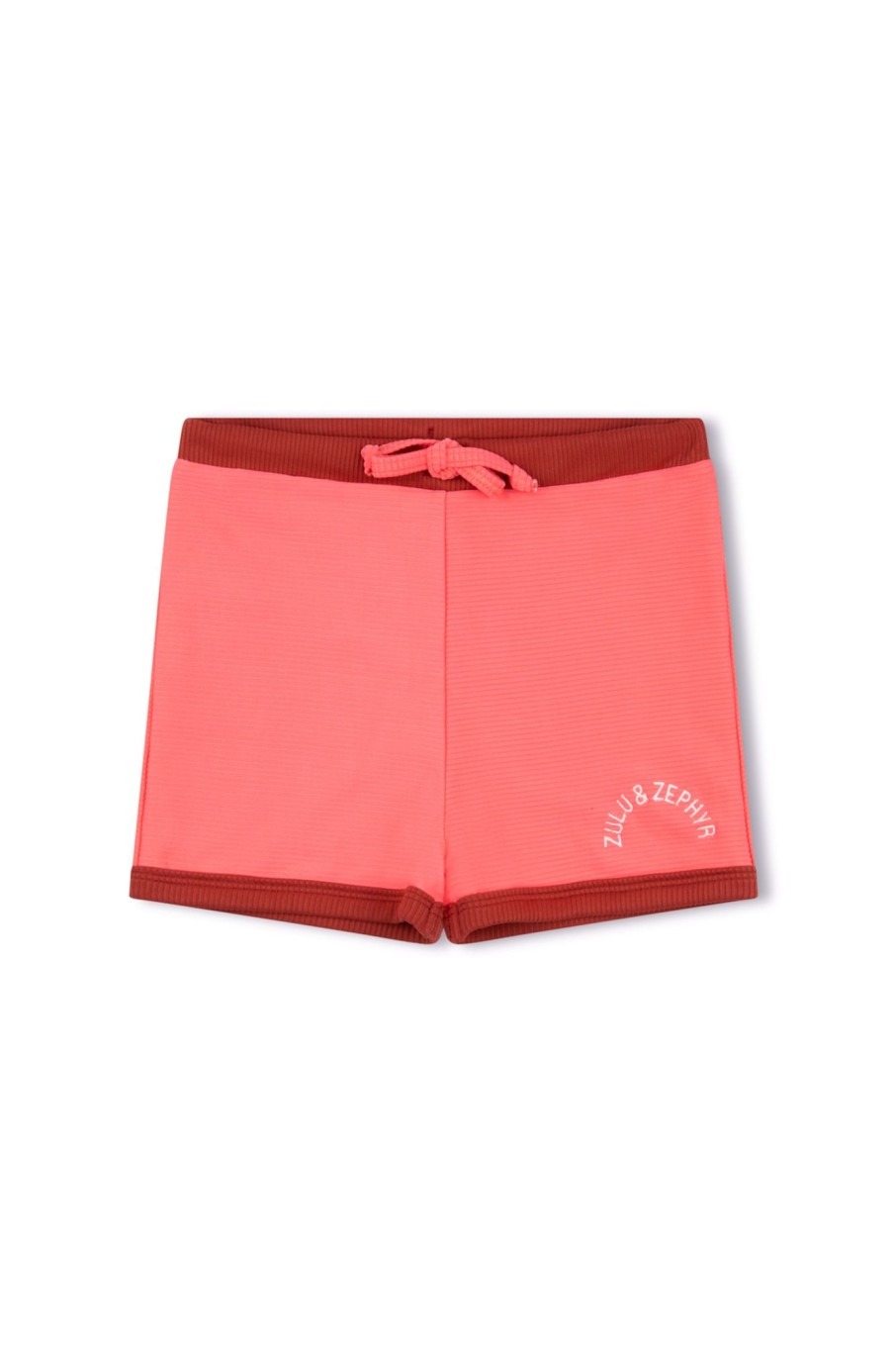 Swim Zulu & Zephyr | Mini Rib Logo Surf Short - Coral