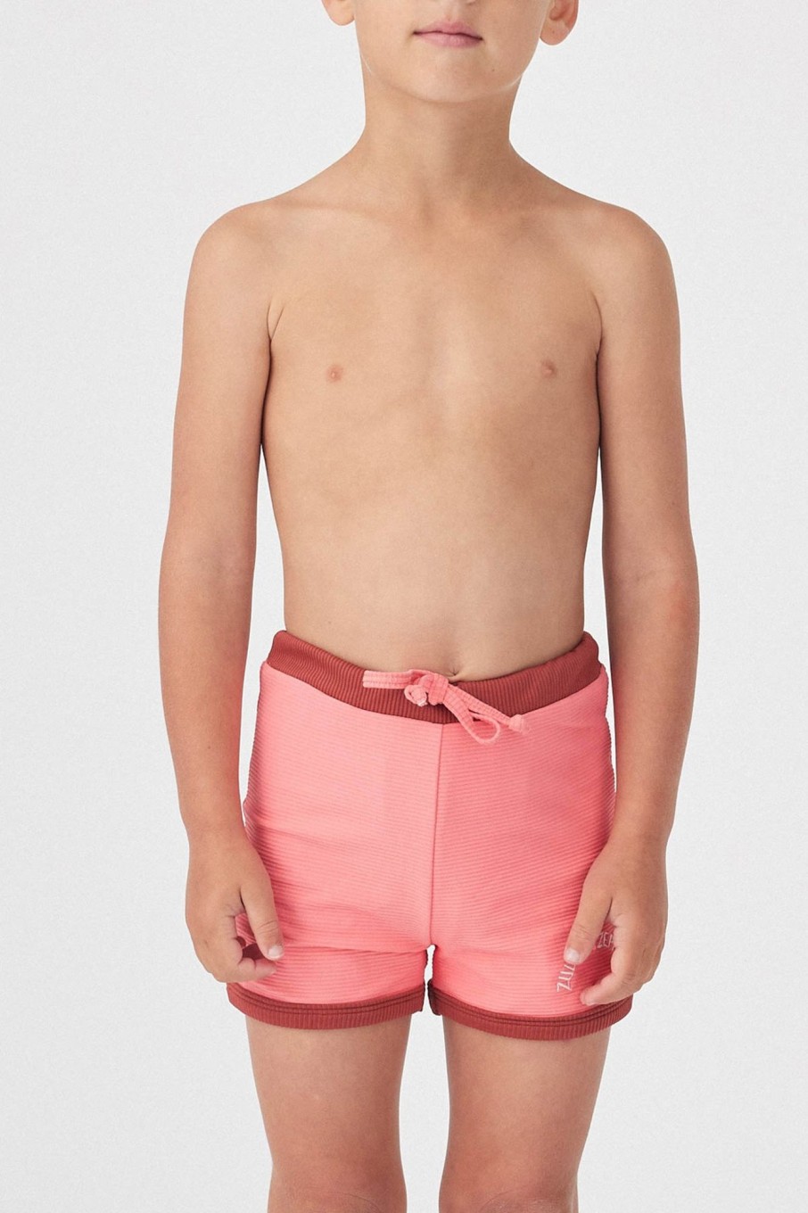 Swim Zulu & Zephyr | Mini Rib Logo Surf Short - Coral