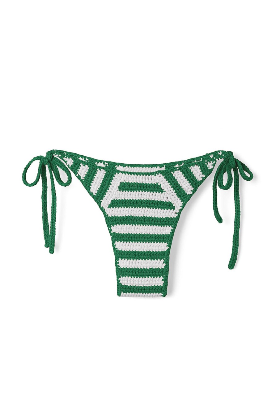 Swim Zulu & Zephyr | Green Stripe Cotton Crochet Brief