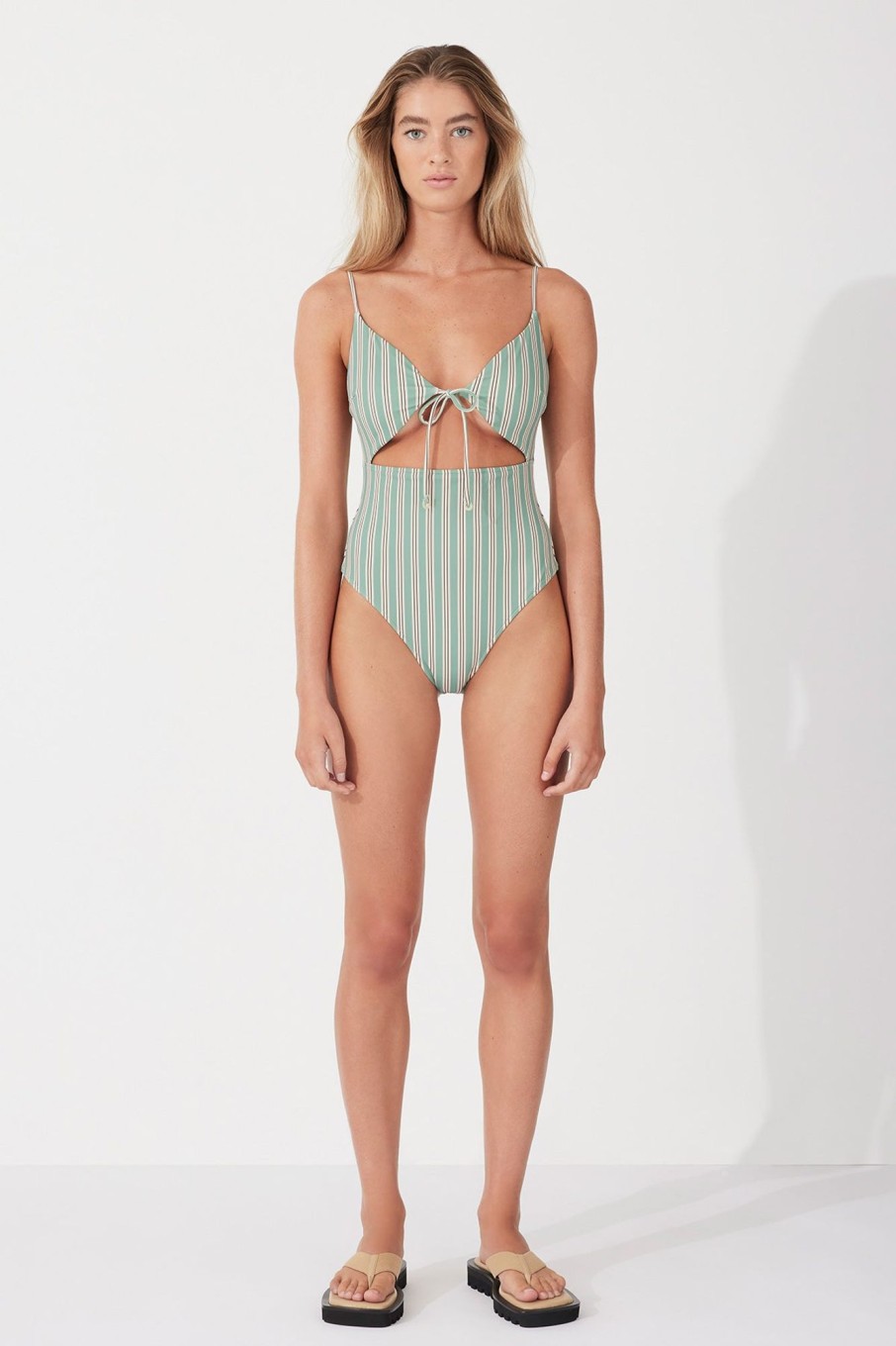 Swim Zulu & Zephyr | Myrtle Pinstripe Tie One Piece