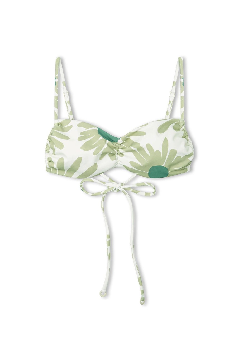 Swim Zulu & Zephyr | Aloe Flower Rouched Tie Bralette