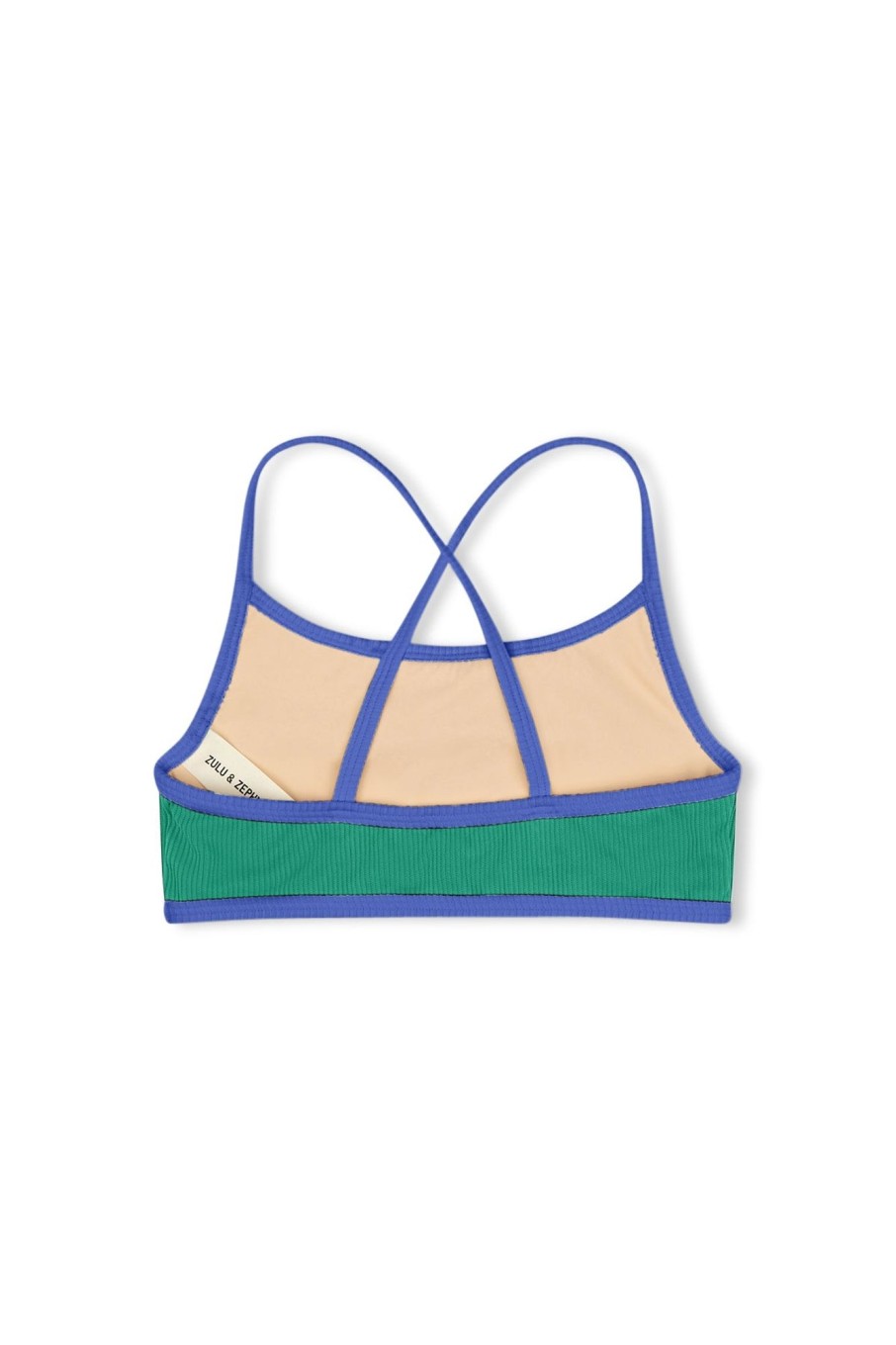 Swim Zulu & Zephyr | Mini Rib Logo Bikini Top - Emerald