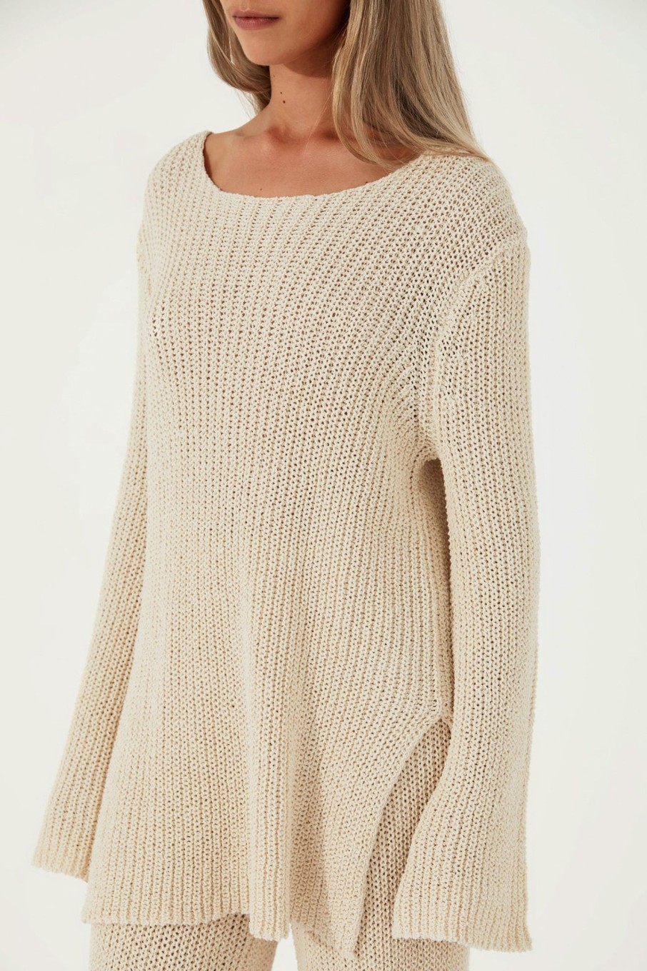 Apparel Zulu & Zephyr | Stone Cotton Blend Knit Jumper