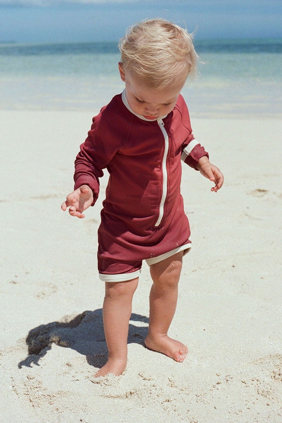 Swim Zulu & Zephyr | Mini Rib Surf Suit - Earth Red