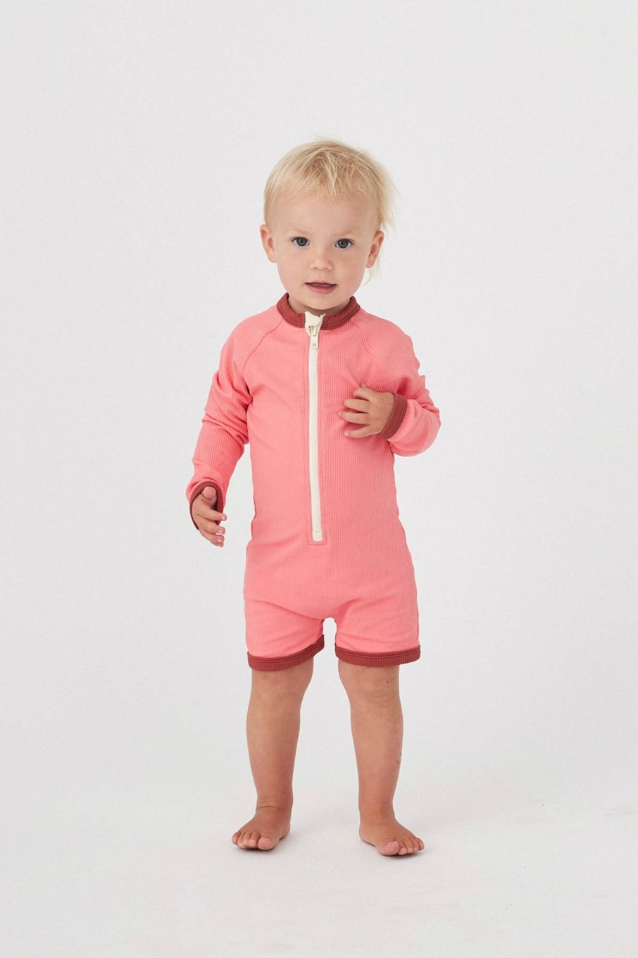 Swim Zulu & Zephyr | Mini Rib Surf Suit - Coral