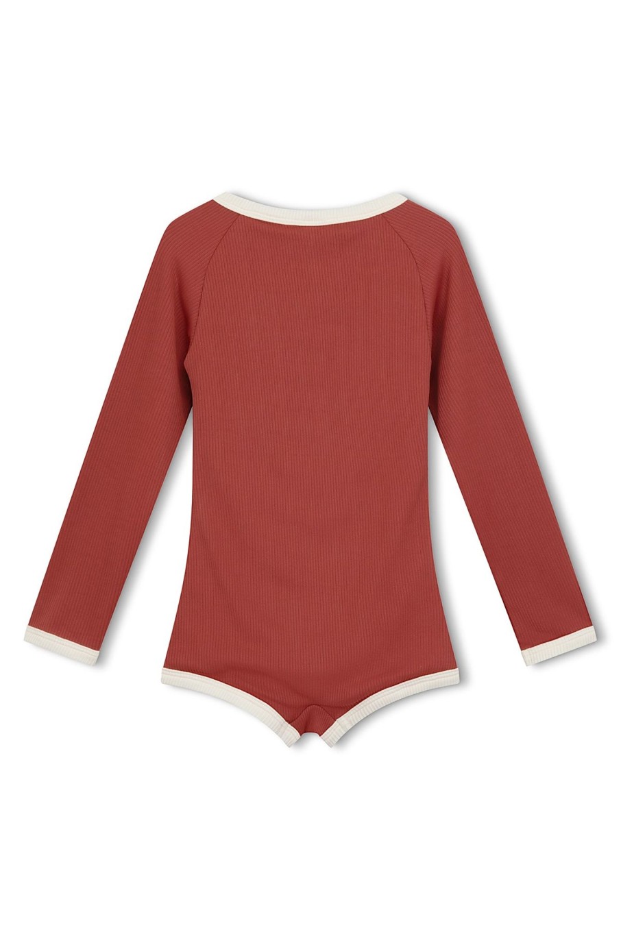 Swim Zulu & Zephyr | Mini Rib Rashie Onesie - Earth Red