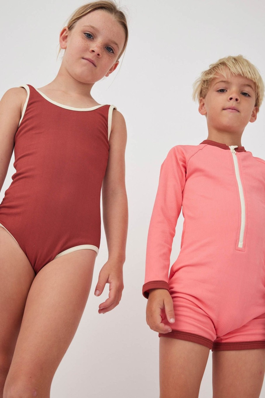 Swim Zulu & Zephyr | Mini Scoop One Piece - Earth Red