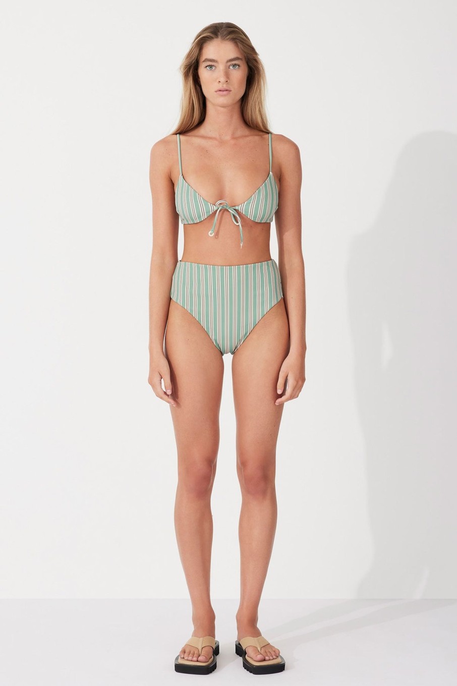 Swim Zulu & Zephyr | Myrtle Pinstripe Waisted Full Brief