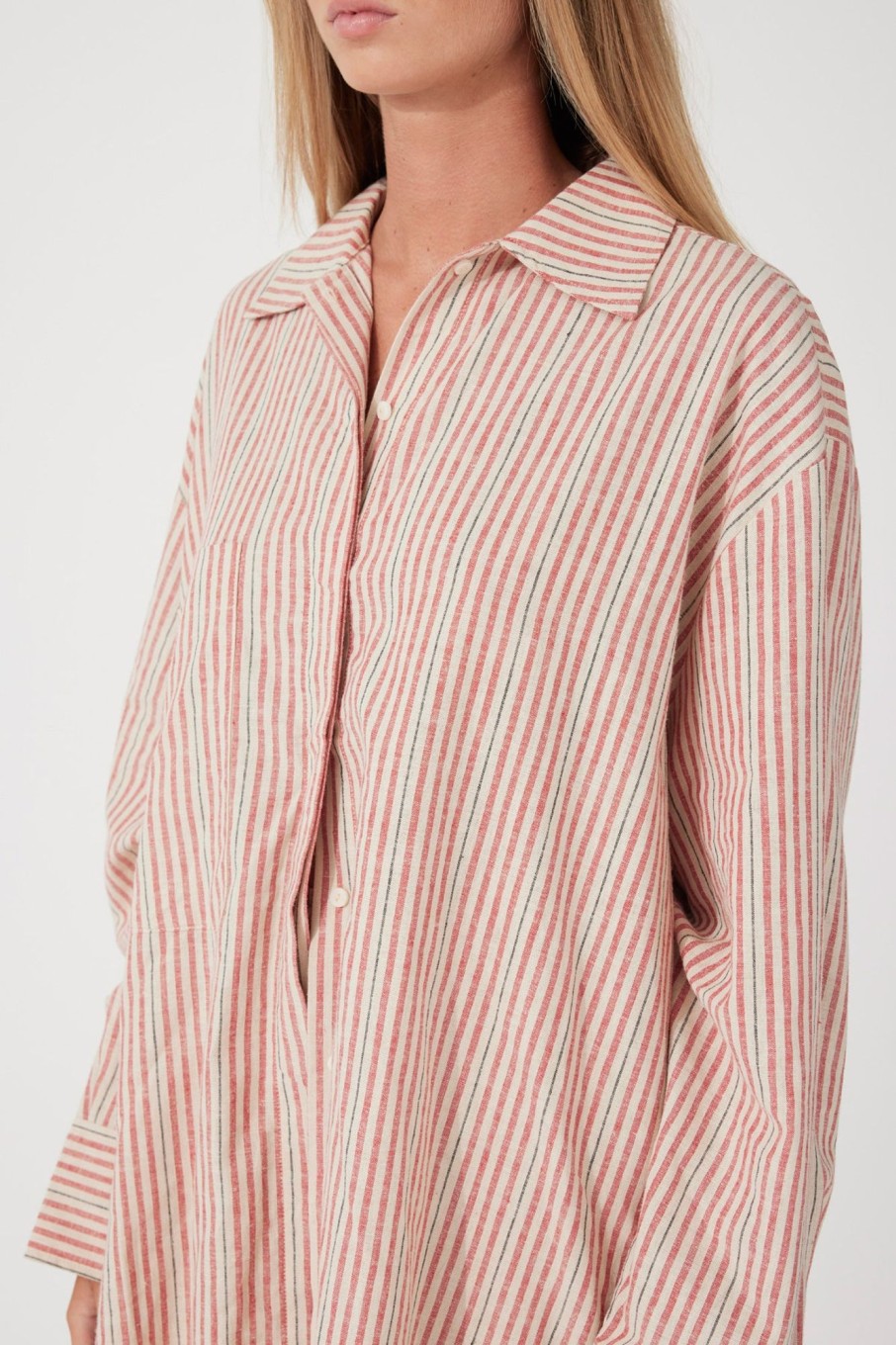 Apparel Zulu & Zephyr | Chilli Stripe Hemp Blend Shirt