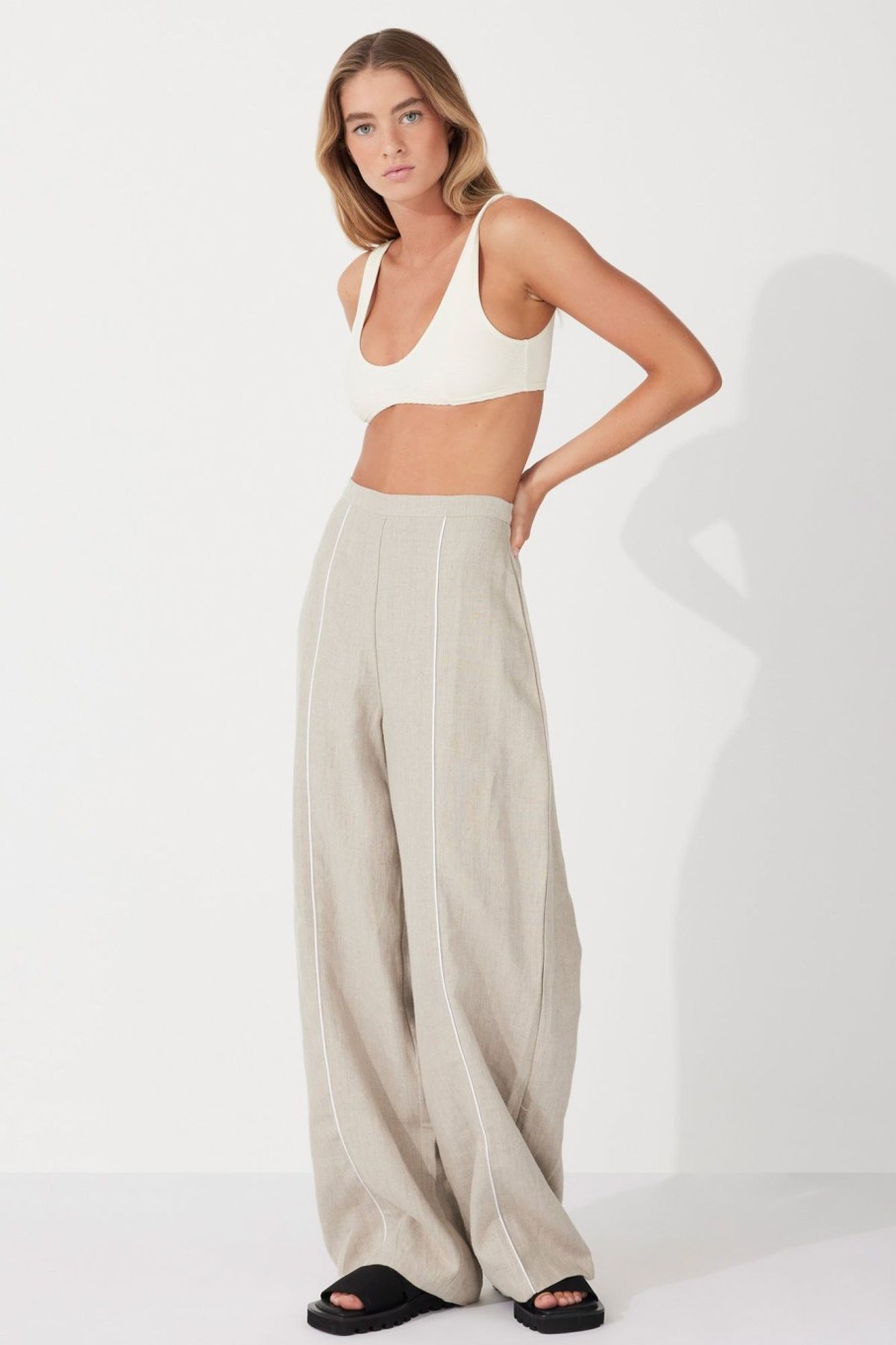 Apparel Zulu & Zephyr | Husk Contrast Linen Pant