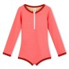 Swim Zulu & Zephyr | Mini Rib Rashie Onesie - Coral