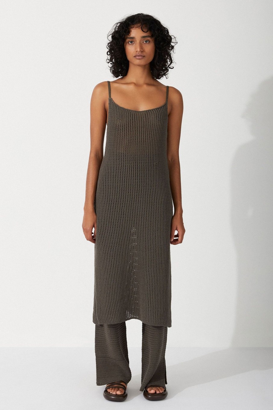 Apparel Zulu & Zephyr | Charcoal Cotton Crochet Dress