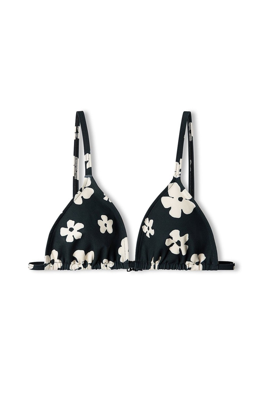 Swim Zulu & Zephyr | Black & Bone Flower Reversible Triangle