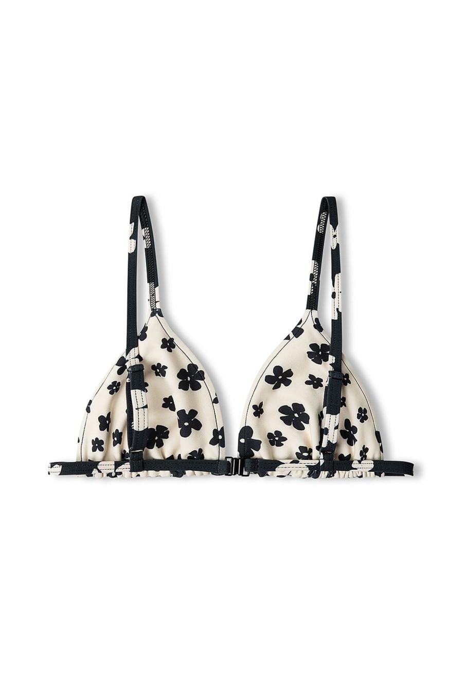 Swim Zulu & Zephyr | Black & Bone Flower Reversible Triangle