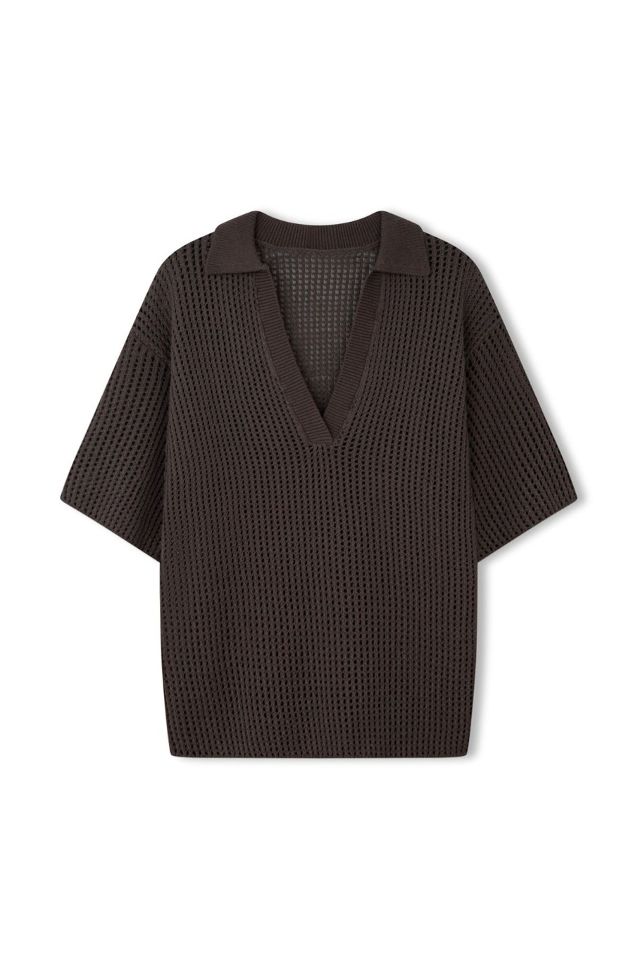 Apparel Zulu & Zephyr | Charcoal Cotton Crochet Shirt