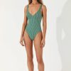 Swim Zulu & Zephyr | Pine Pinstripe Bra Cup One Piece