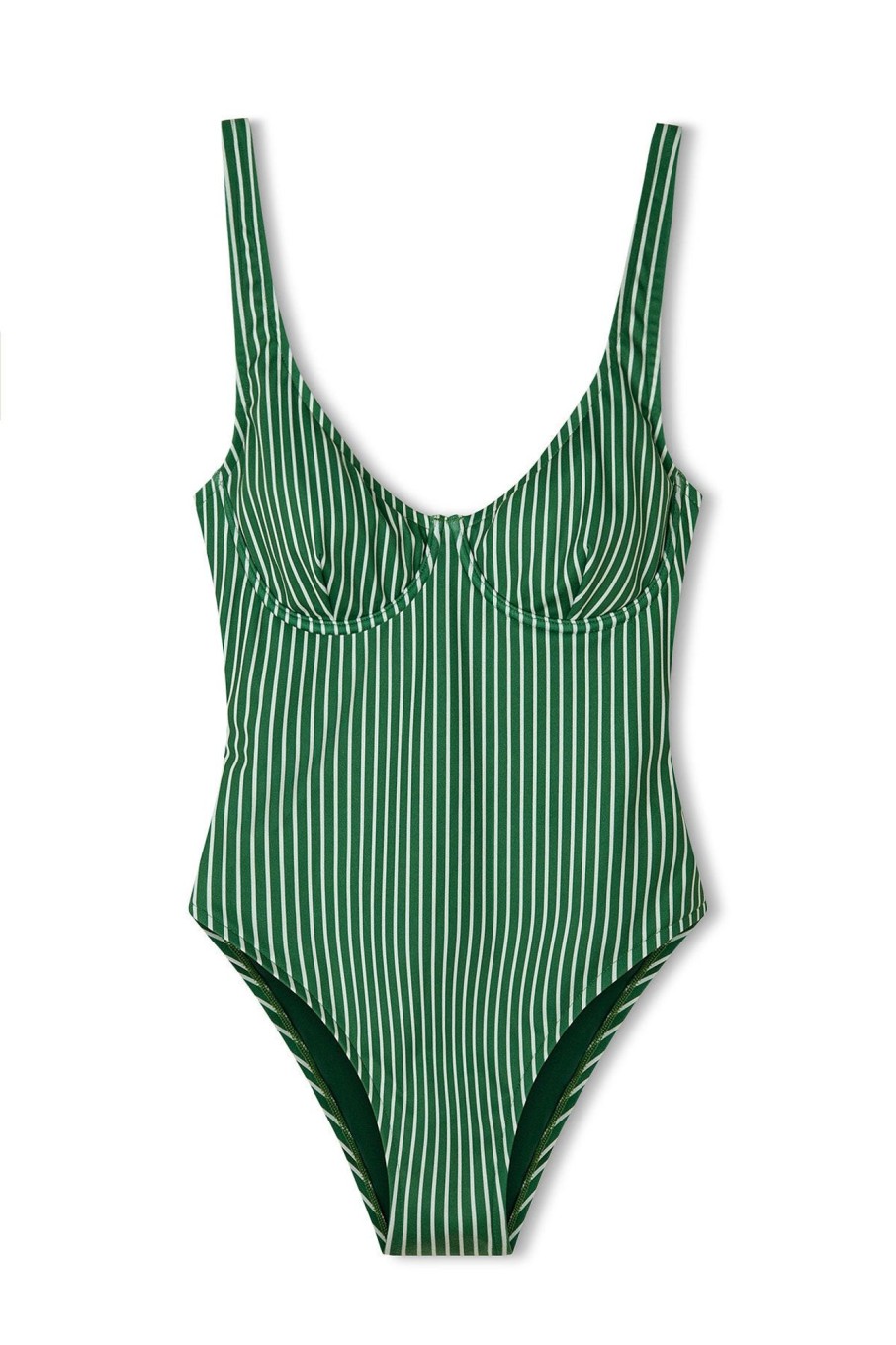 Swim Zulu & Zephyr | Pine Pinstripe Bra Cup One Piece