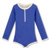 Swim Zulu & Zephyr | Mini Rib Rashie Onesie - Deep Blue