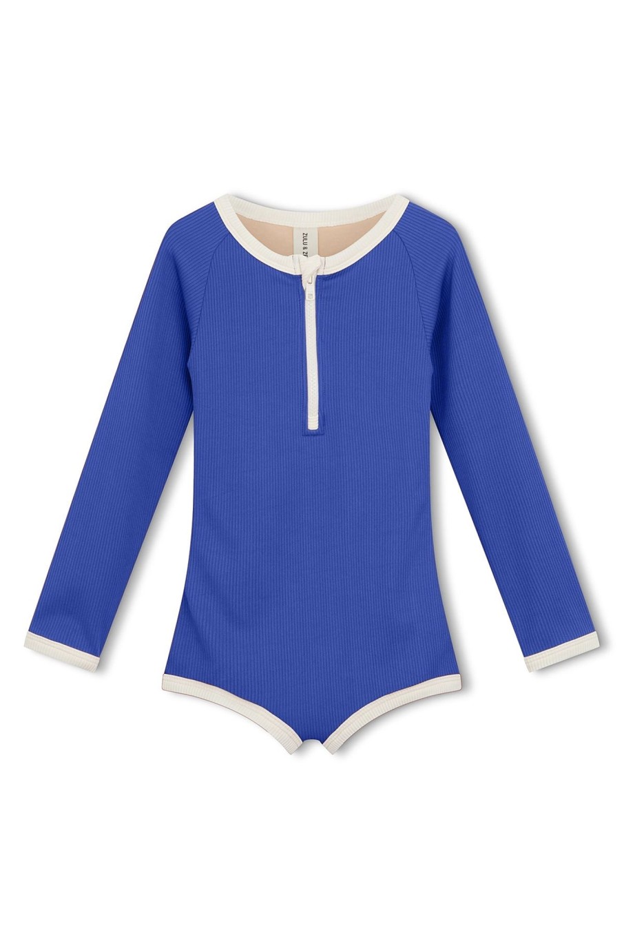 Swim Zulu & Zephyr | Mini Rib Rashie Onesie - Deep Blue