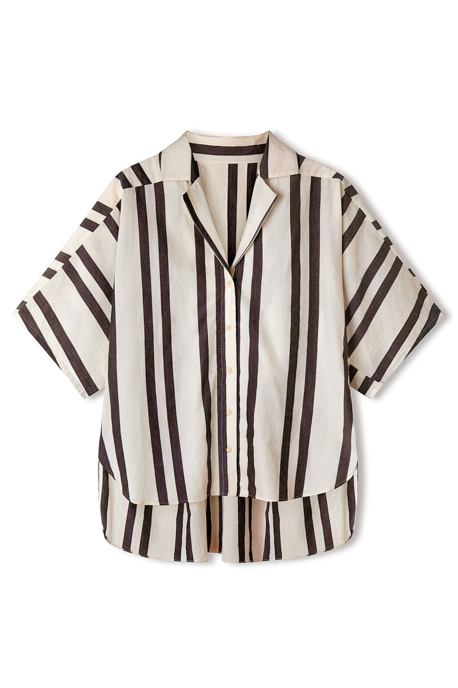 Apparel Zulu & Zephyr | Black & Bone Stripe Organic Cotton Shirt