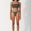 Swim Zulu & Zephyr | Charcoal Rib Curve Thong Brief