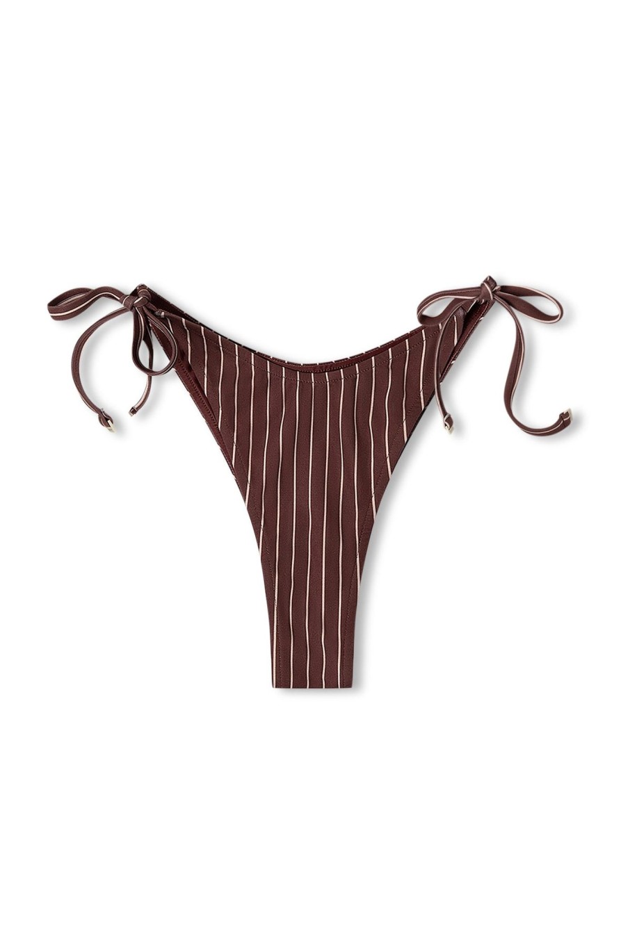 Swim Zulu & Zephyr | Plum Stripe Curve Tie Thong