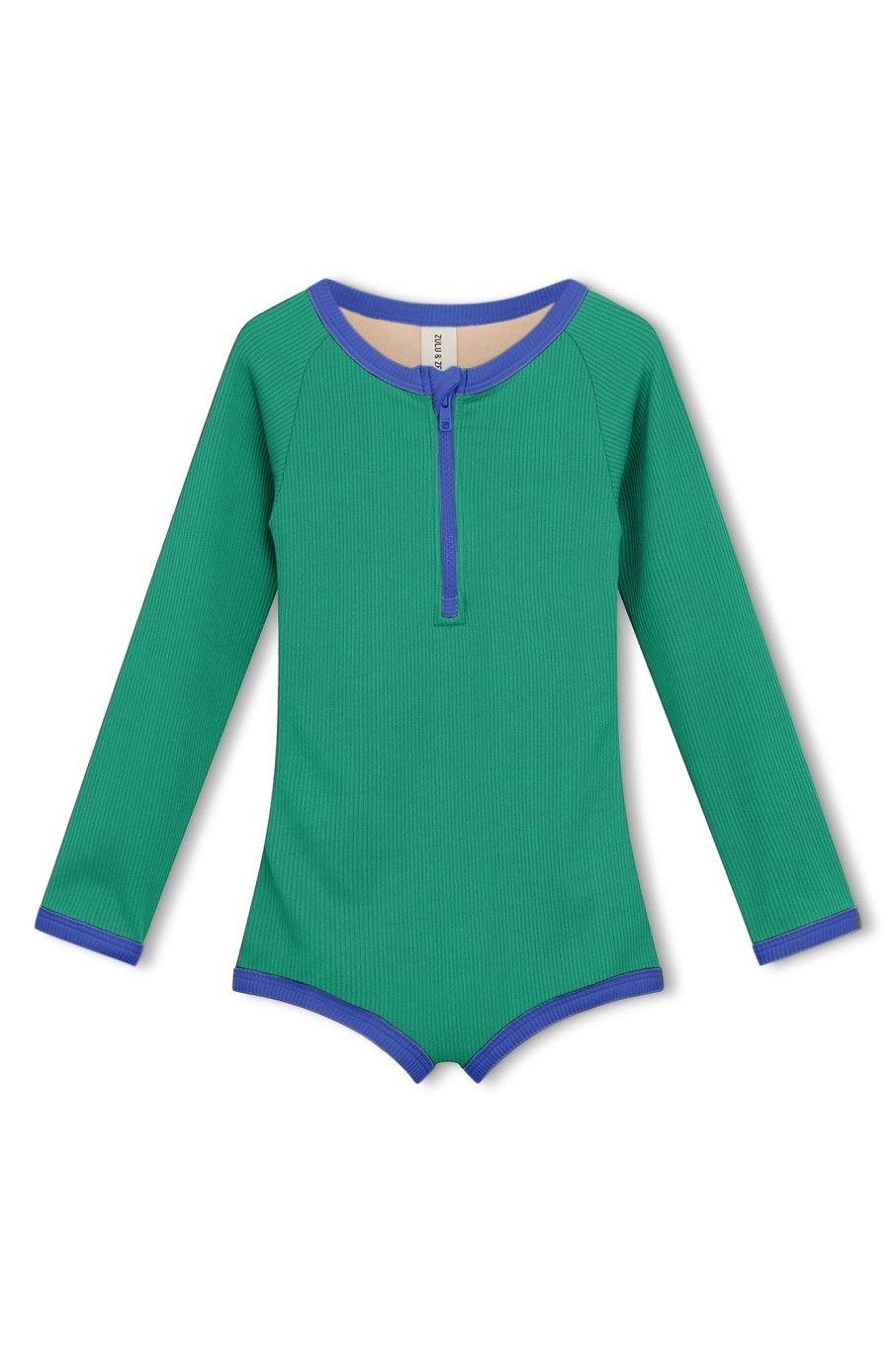 Swim Zulu & Zephyr | Mini Rib Rashie Onesie - Emerald