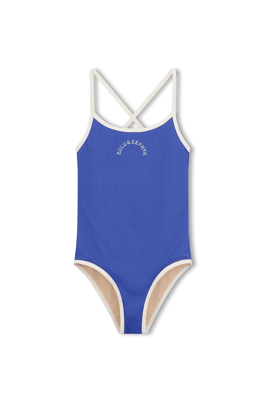 Swim Zulu & Zephyr | Mini Rib Logo One Piece - Deep Blue