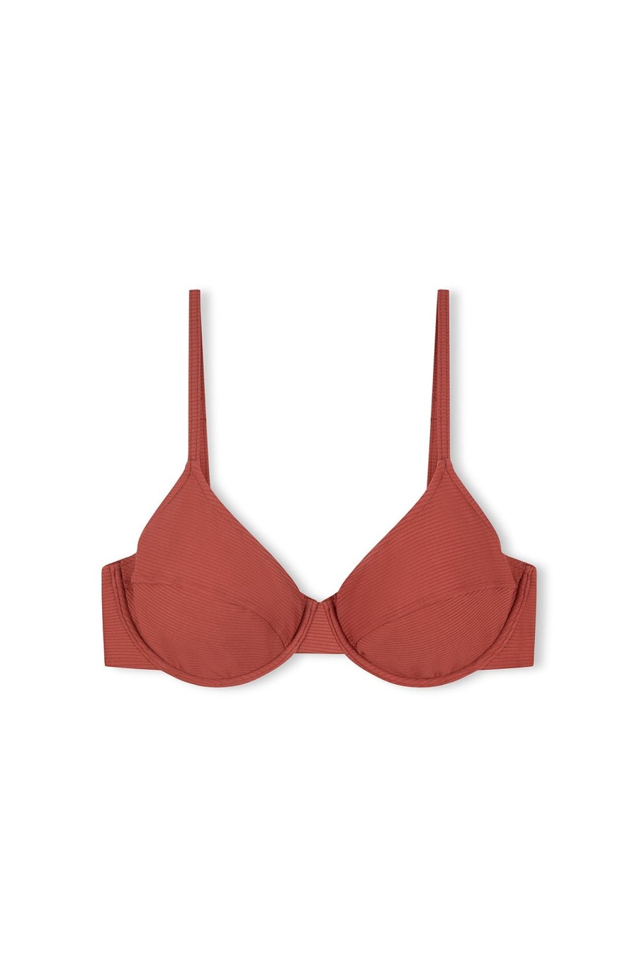 Swim Zulu & Zephyr | Signature Balconette Bra Cup Top - Earth Red