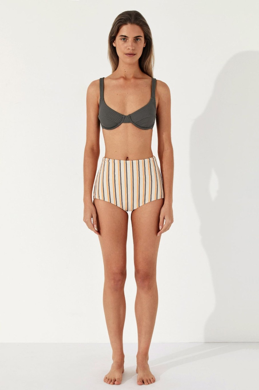 Swim Zulu & Zephyr | Charcoal Rib Balconette Bra Cup