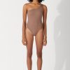 Swim Zulu & Zephyr | Chocolate Rib One Shoulder One Piece