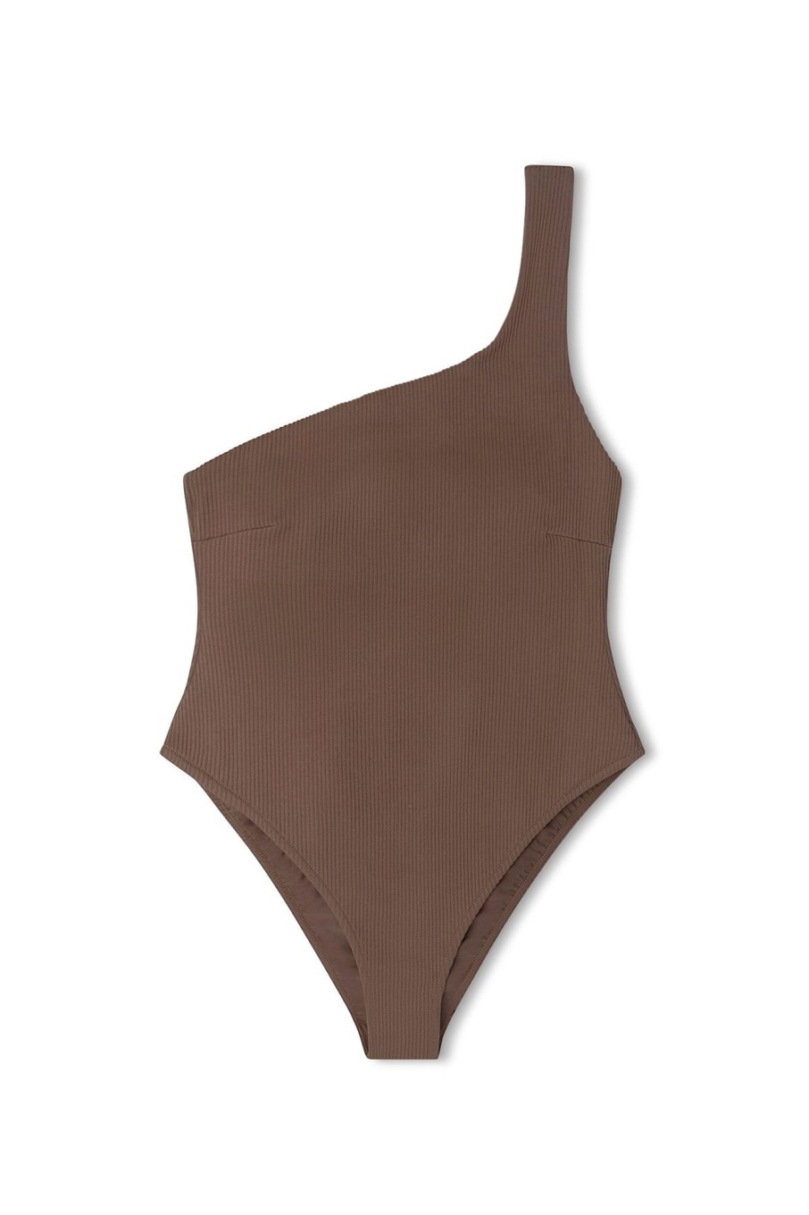 Swim Zulu & Zephyr | Chocolate Rib One Shoulder One Piece