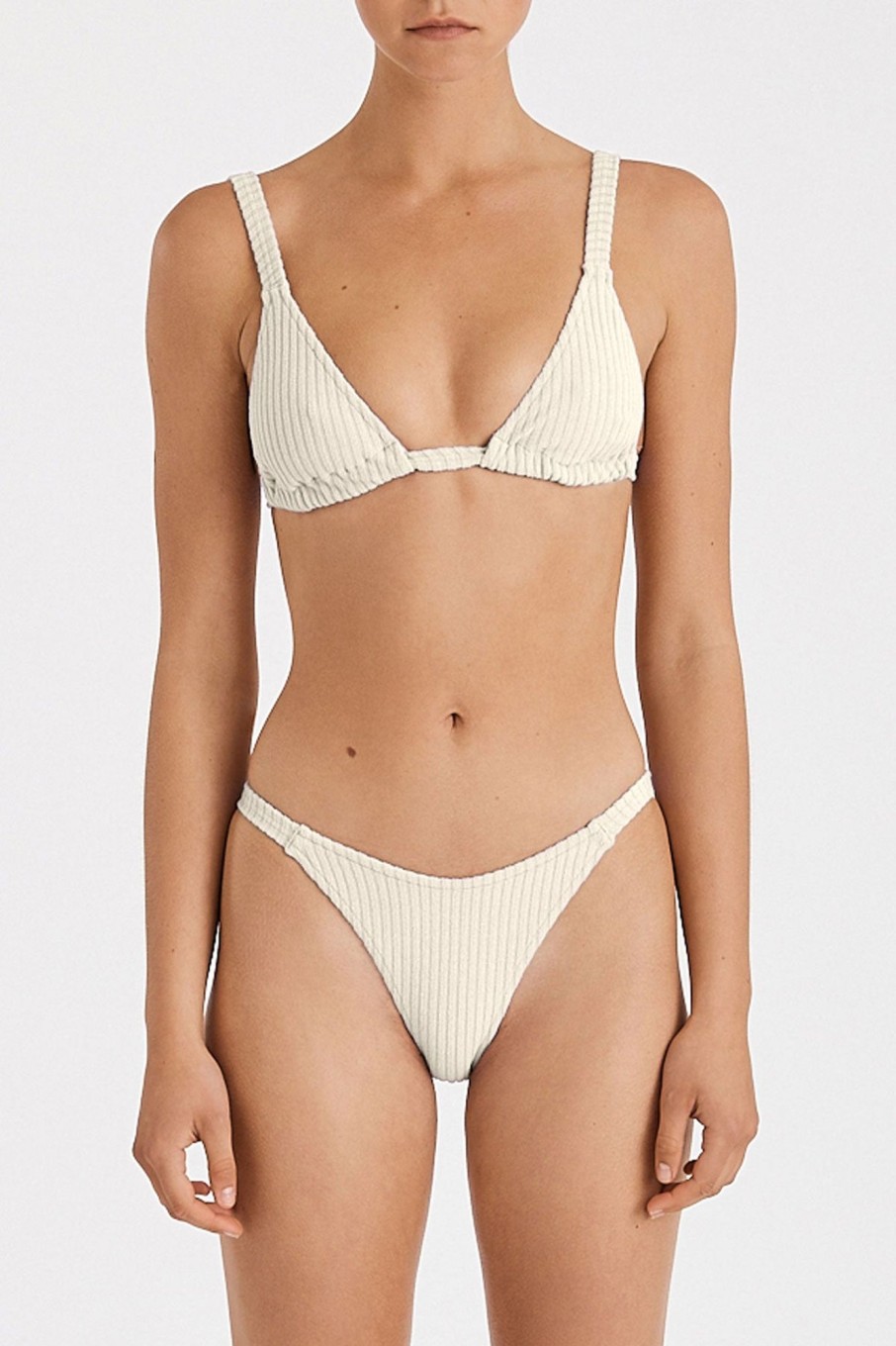 Swim Zulu & Zephyr | Cord Towelling Curve String Brief - Ivory