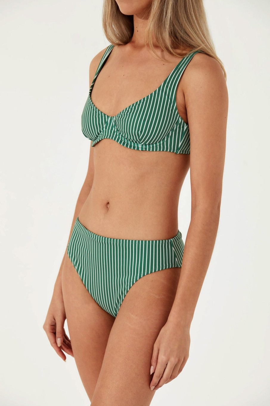 Swim Zulu & Zephyr | Pine Pinstripe Waisted Brief