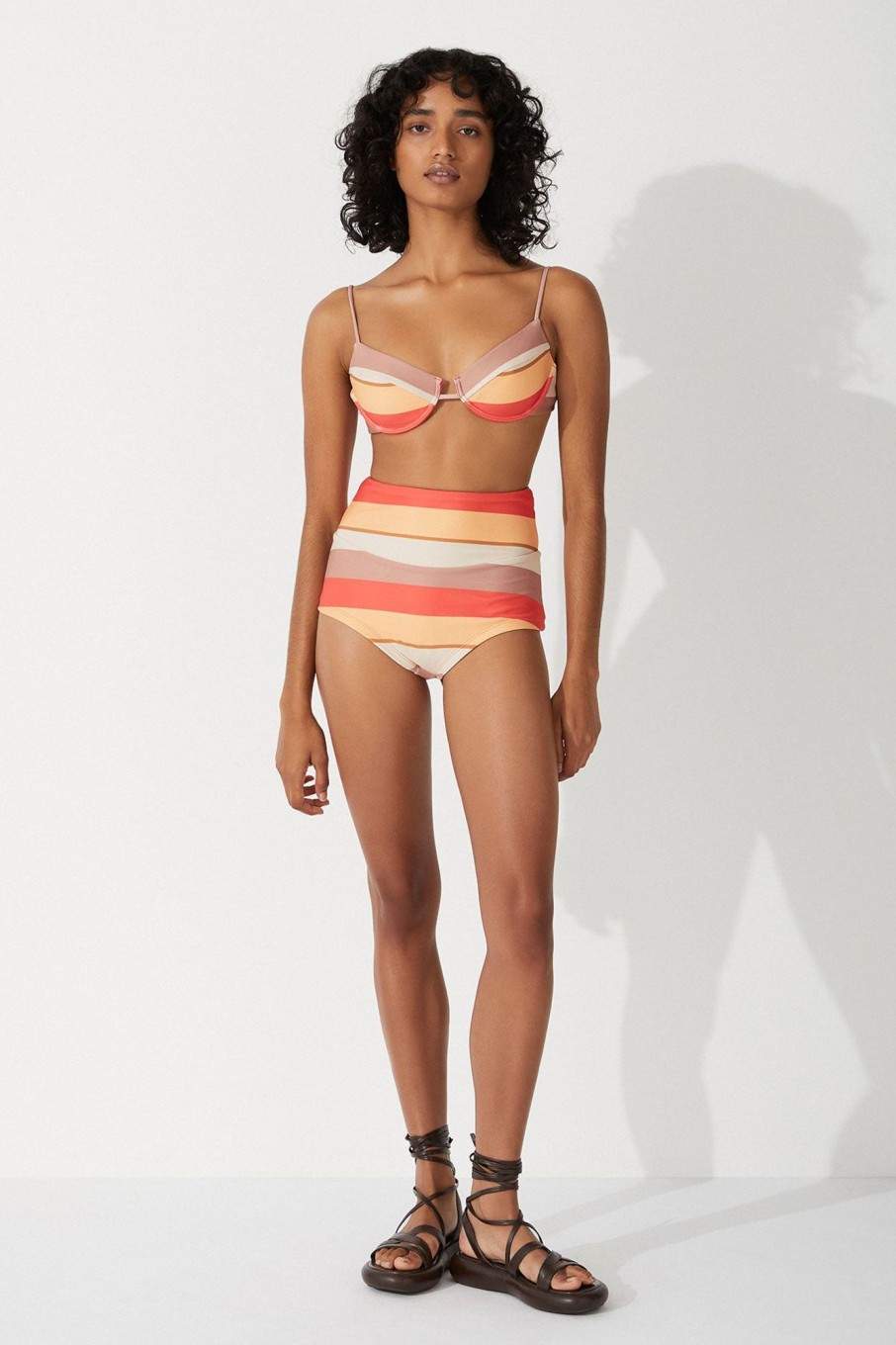 Swim Zulu & Zephyr | Sun Stripe Tie Balconette Bra Cup