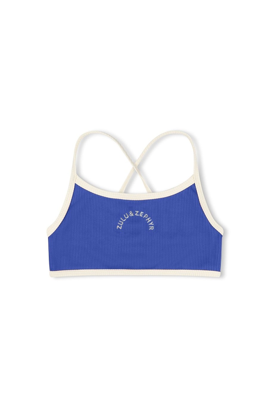 Swim Zulu & Zephyr | Mini Rib Logo Bikini Top - Deep Blue