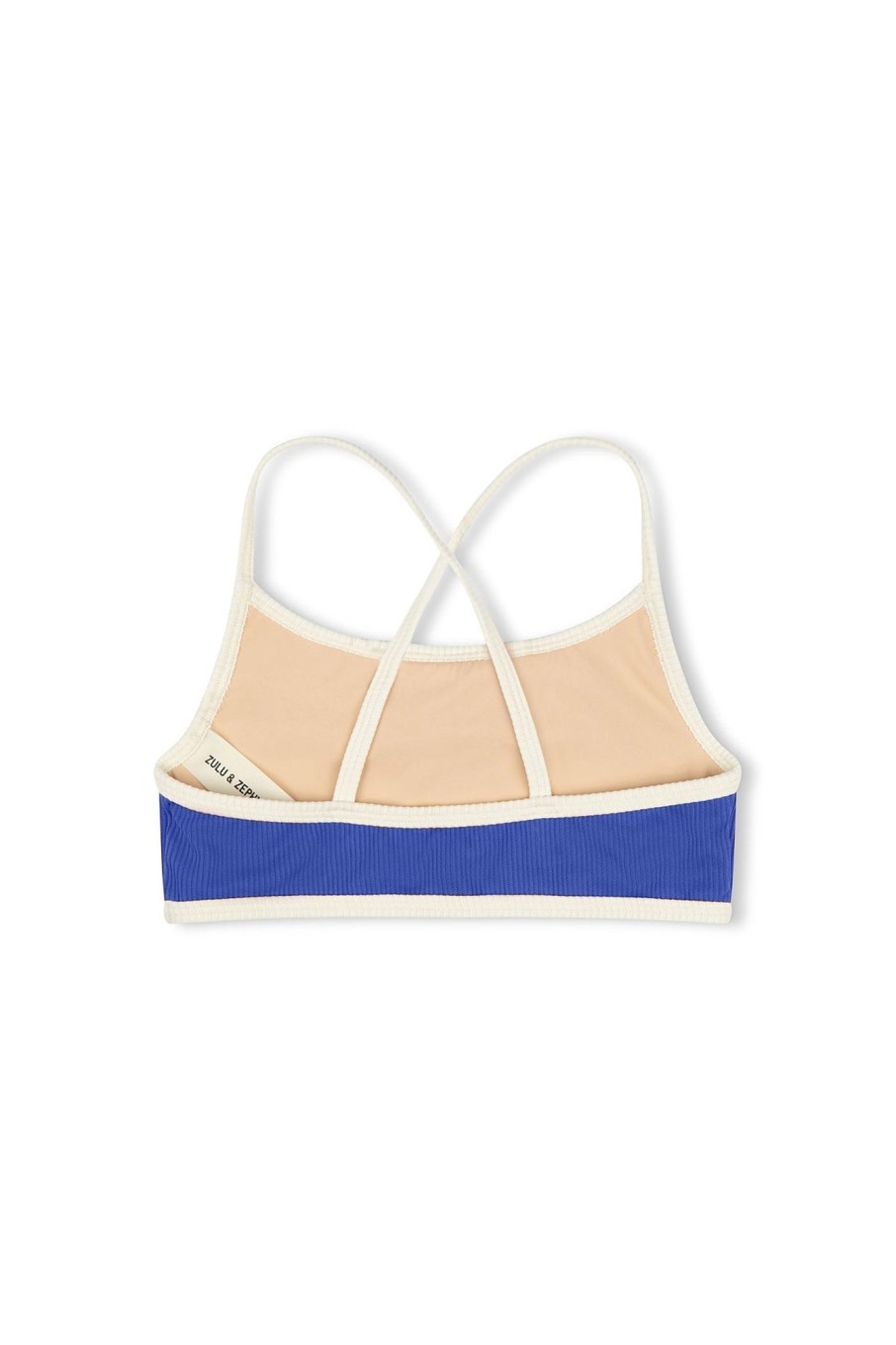 Swim Zulu & Zephyr | Mini Rib Logo Bikini Top - Deep Blue