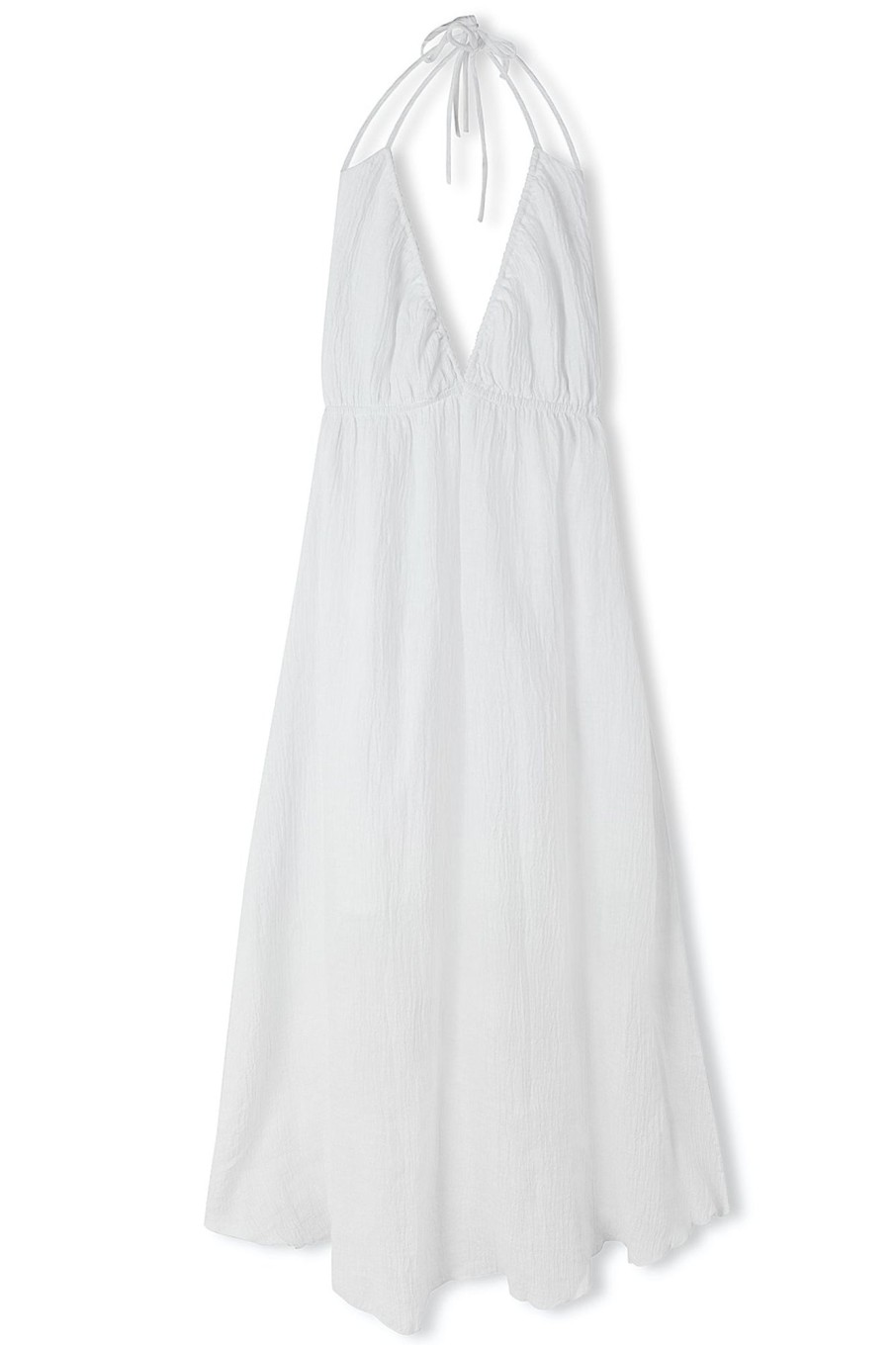 Apparel Zulu & Zephyr | White Textured Linen Dress